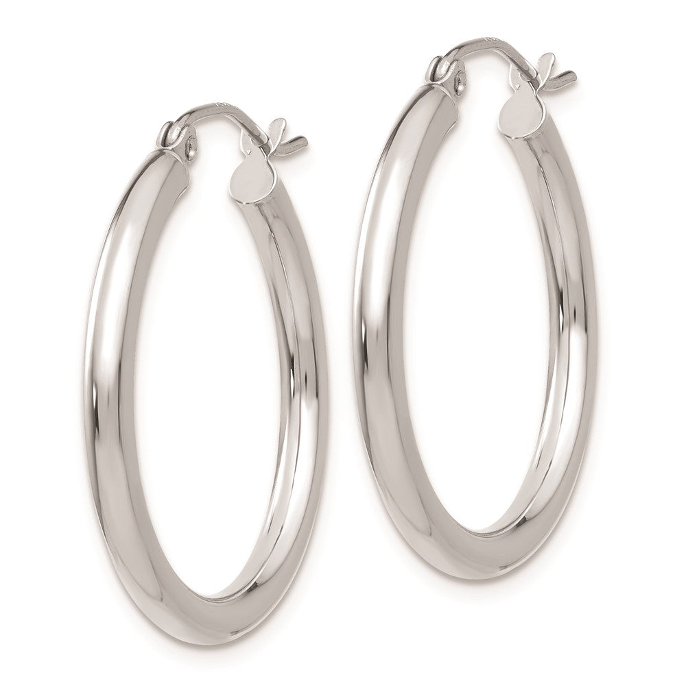 FJC Finejewelers 14 kt White Gold Polished 2.5mm Light weight Tube Hoop Earrings