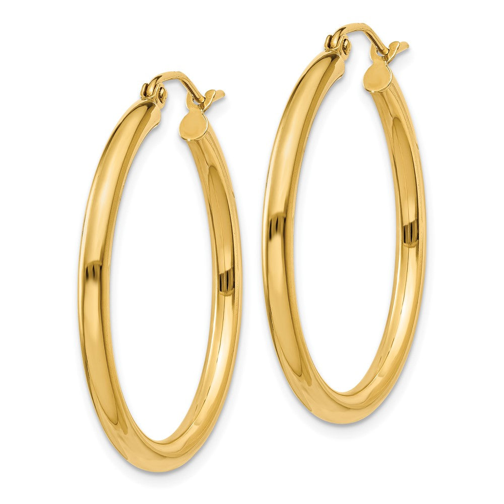 FJC Finejewelers 14 kt Yellow Gold Polished 2.5mm Lightweight Tube Hoop Earrings