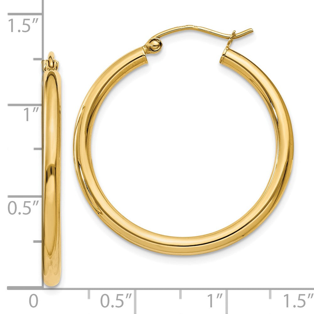 FJC Finejewelers 14 kt Yellow Gold Polished 2.5mm Lightweight Tube Hoop Earrings