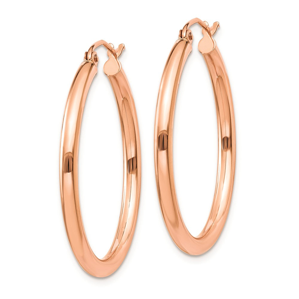 FJC Finejewelers 14 kt Rose Gold Polished Lightweight  2.5mm Tube Hoop Earrings