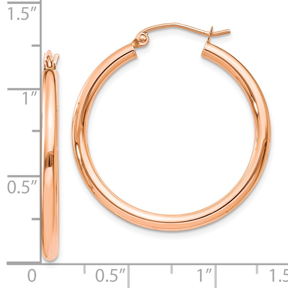 FJC Finejewelers 14 kt Rose Gold Polished Lightweight  2.5mm Tube Hoop Earrings