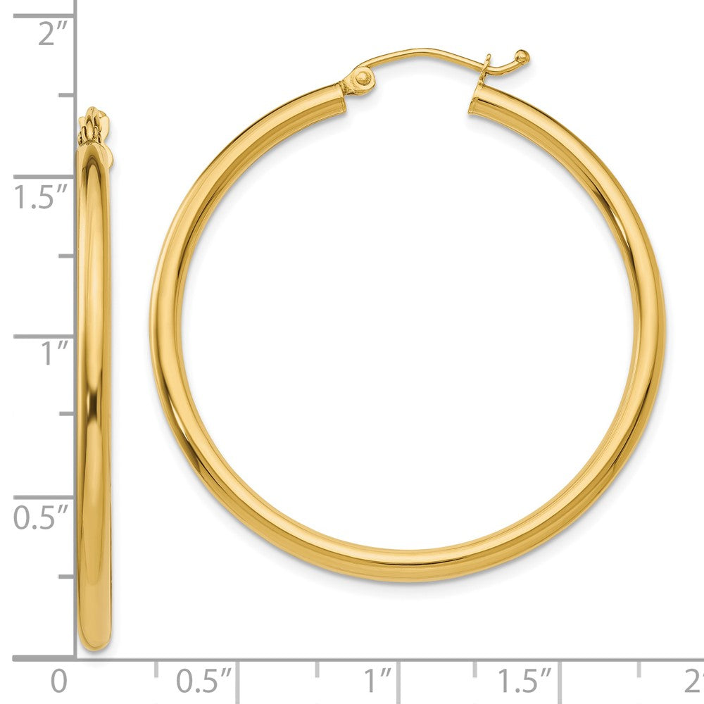 FJC Finejewelers 14 kt Yellow Gold Polished 2.5mm Lightweight Tube Hoop Earrings
