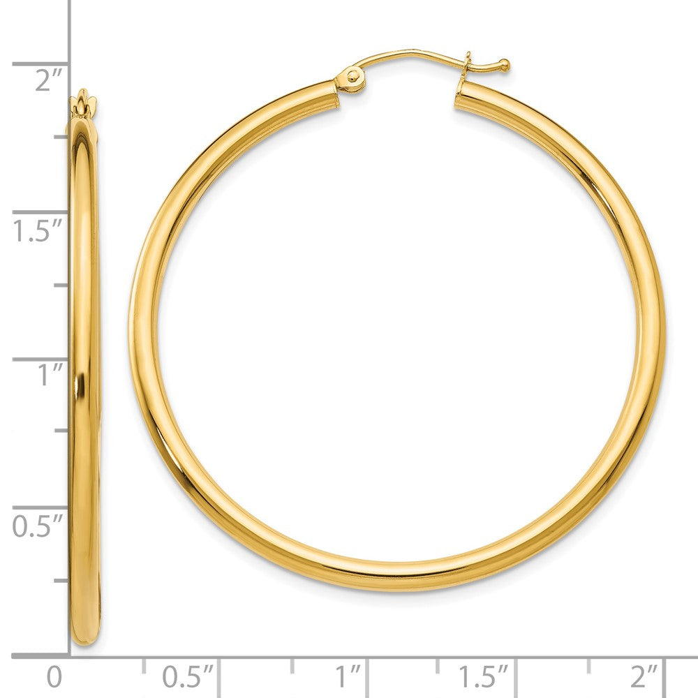 FJC Finejewelers 14 kt Yellow Gold Polished 2.5mm Lightweight Tube Hoop Earrings