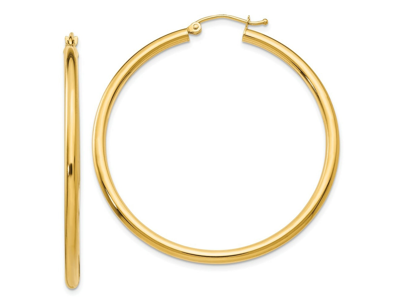 FJC Finejewelers 14 kt Yellow Gold Polished 2.5mm Lightweight Tube Hoop Earrings
