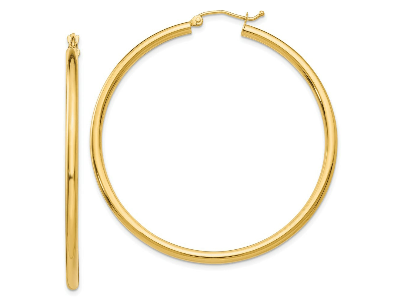 FJC Finejewelers 14 kt Yellow Gold Polished 2.5mm Lightweight Tube Hoop Earrings