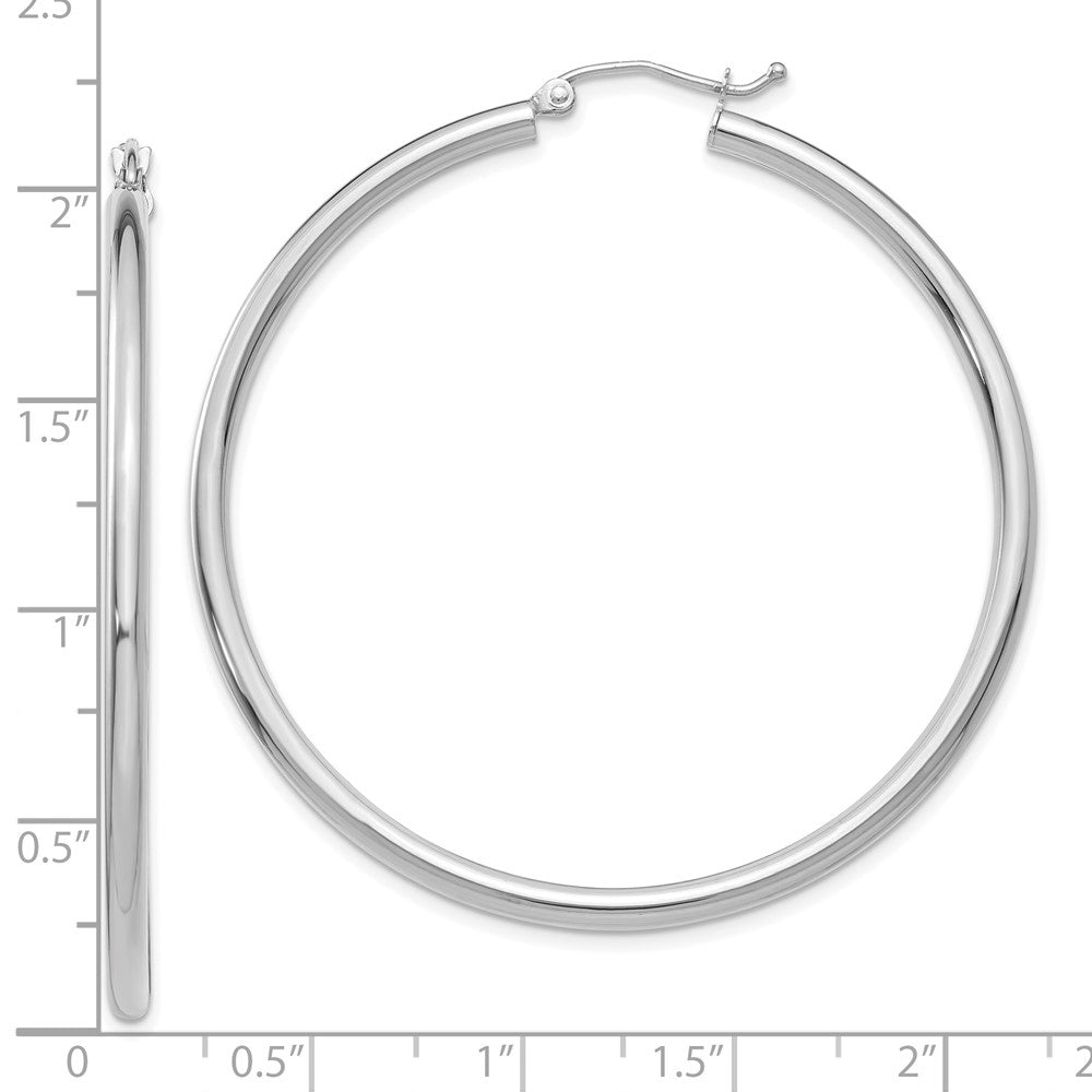 FJC Finejewelers 14 kt White Gold Polished Hoops 2.5mm Lightweight Tube Earrings