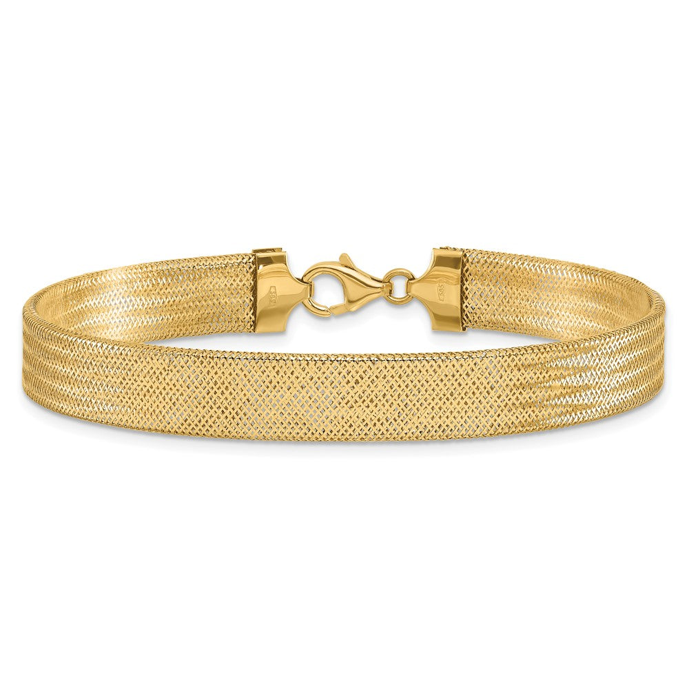 FJC Finejewelers 14 kt Yellow Gold Polished Mesh Bracelet 7.25 Inches x 9 mm