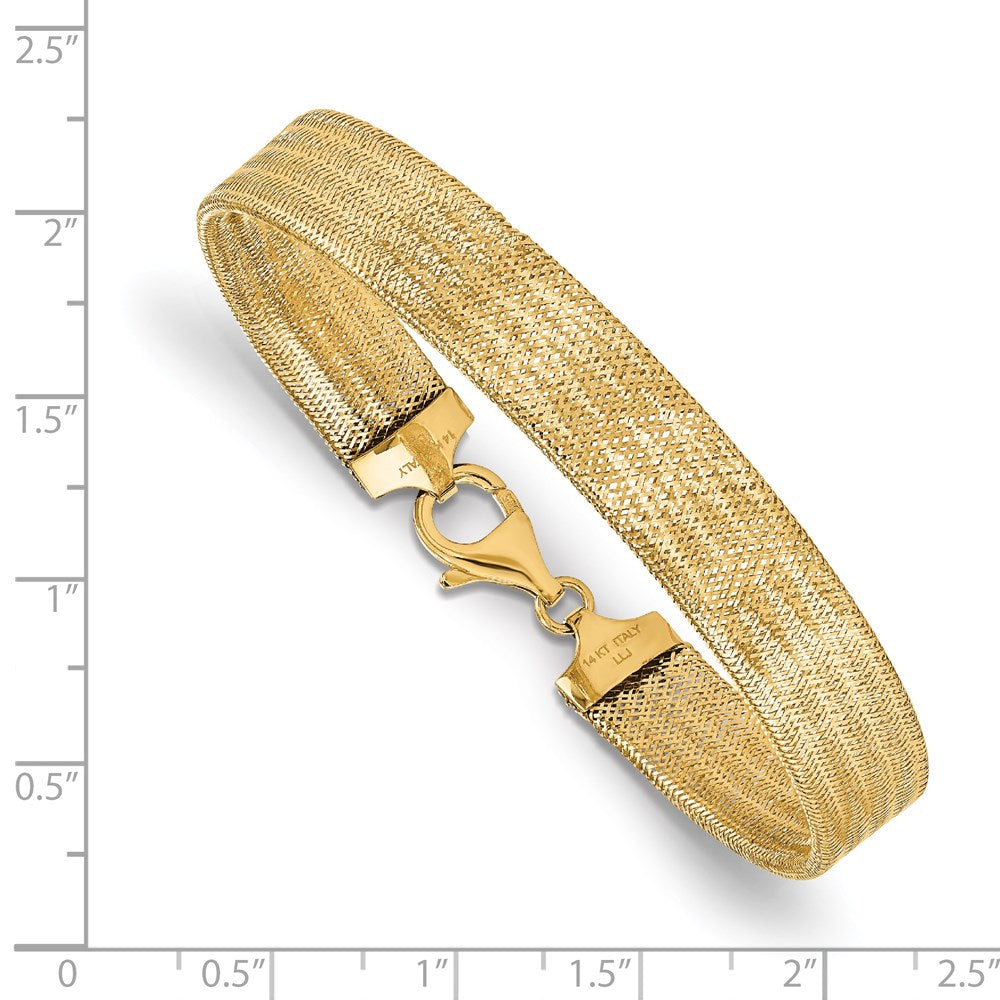 FJC Finejewelers 14 kt Yellow Gold Polished Mesh Bracelet 7.25 Inches x 9 mm