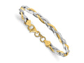 FJC Finejewelers 14 kt Two Tone Gold Link Polished Twisted Bracelet 5.5 mm