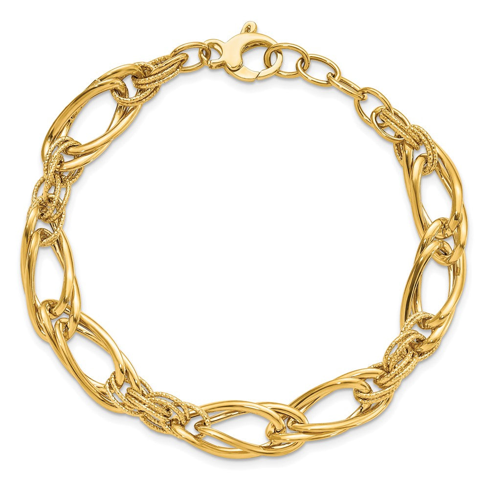FJC Finejewelers 14 kt Yellow Gold Polished Fancy Link Bracelet 8 Inches x 9 mm