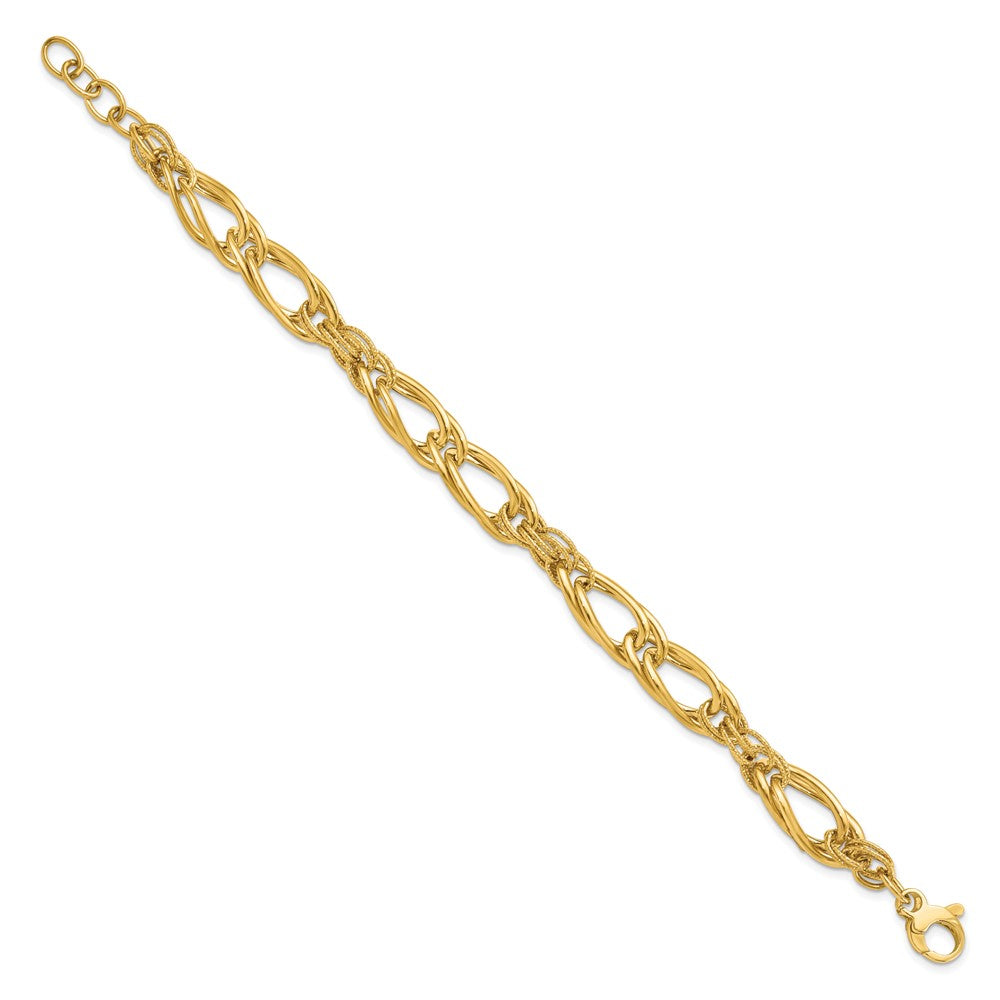 FJC Finejewelers 14 kt Yellow Gold Polished Fancy Link Bracelet 8 Inches x 9 mm