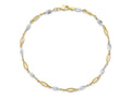 FJC Finejewelers 14 kt Two Tone Gold Other Chain Polished Fancy Link Anklet 10 Inches x 1 mm