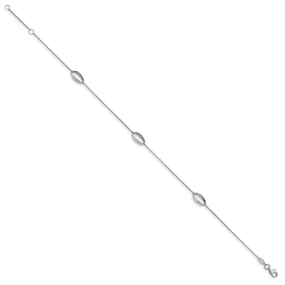 FJC Finejewelers 14 kt White Gold Other Chains Polished w/1 in ext. Anklet 10 Inches
