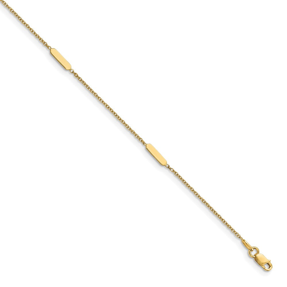FJC Finejewelers 14 kt Yellow Gold Polished with 1 in ext. Anklet 10 Inches