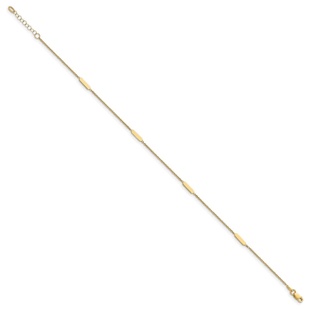 FJC Finejewelers 14 kt Yellow Gold Polished with 1 in ext. Anklet 10 Inches