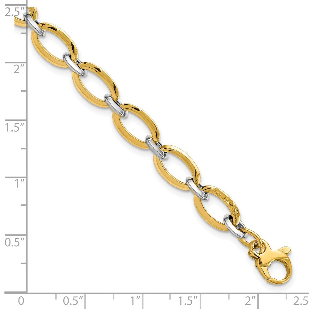FJC Finejewelers 14 kt Two Tone Gold Fancy Polished with .5in ext. Bracelet 7 Inches x 5.37 mm