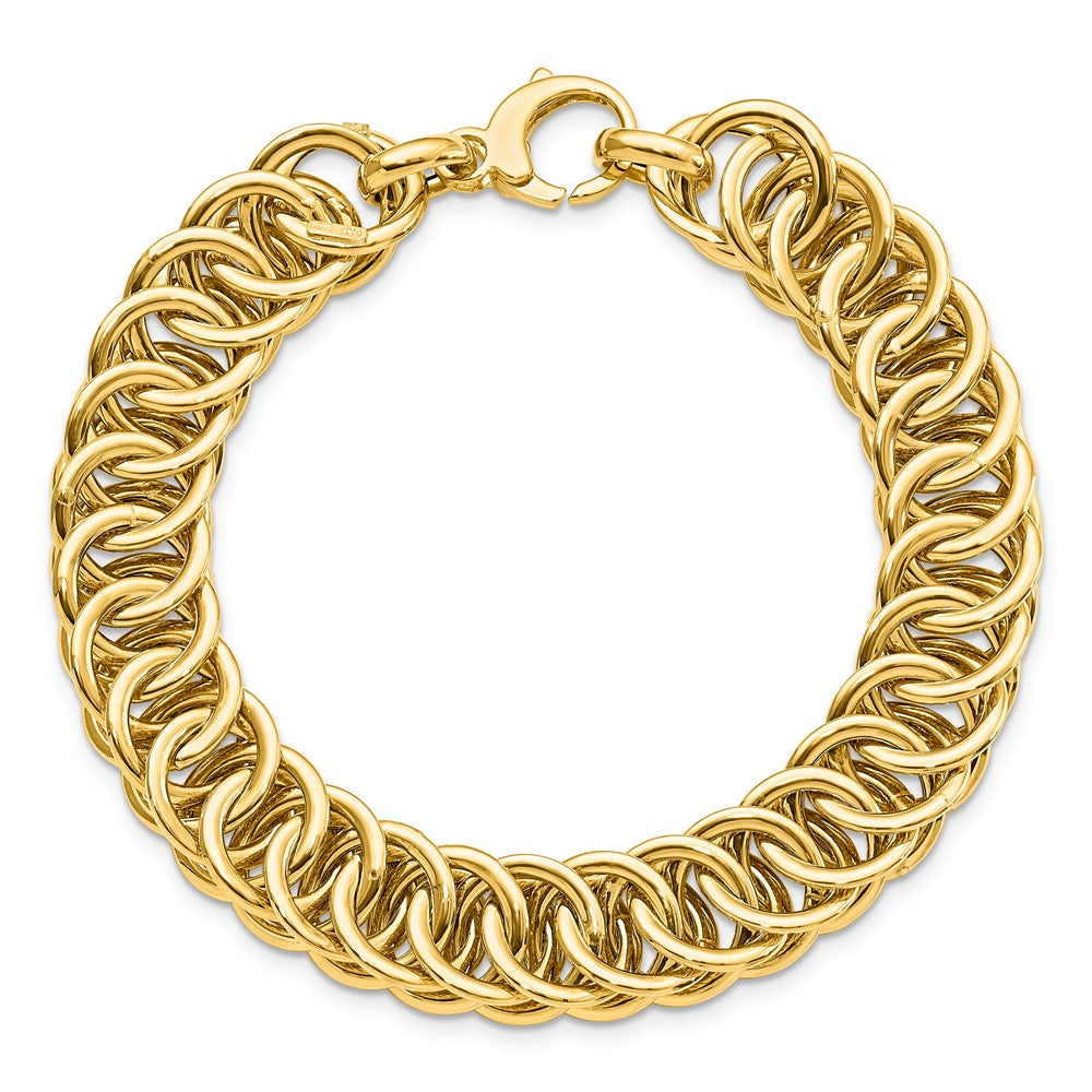 FJC Finejewelers 14 kt Yellow Gold Link Polished Bright Cut Reversible Bracelet 7.5 Inches x 10.67 mm