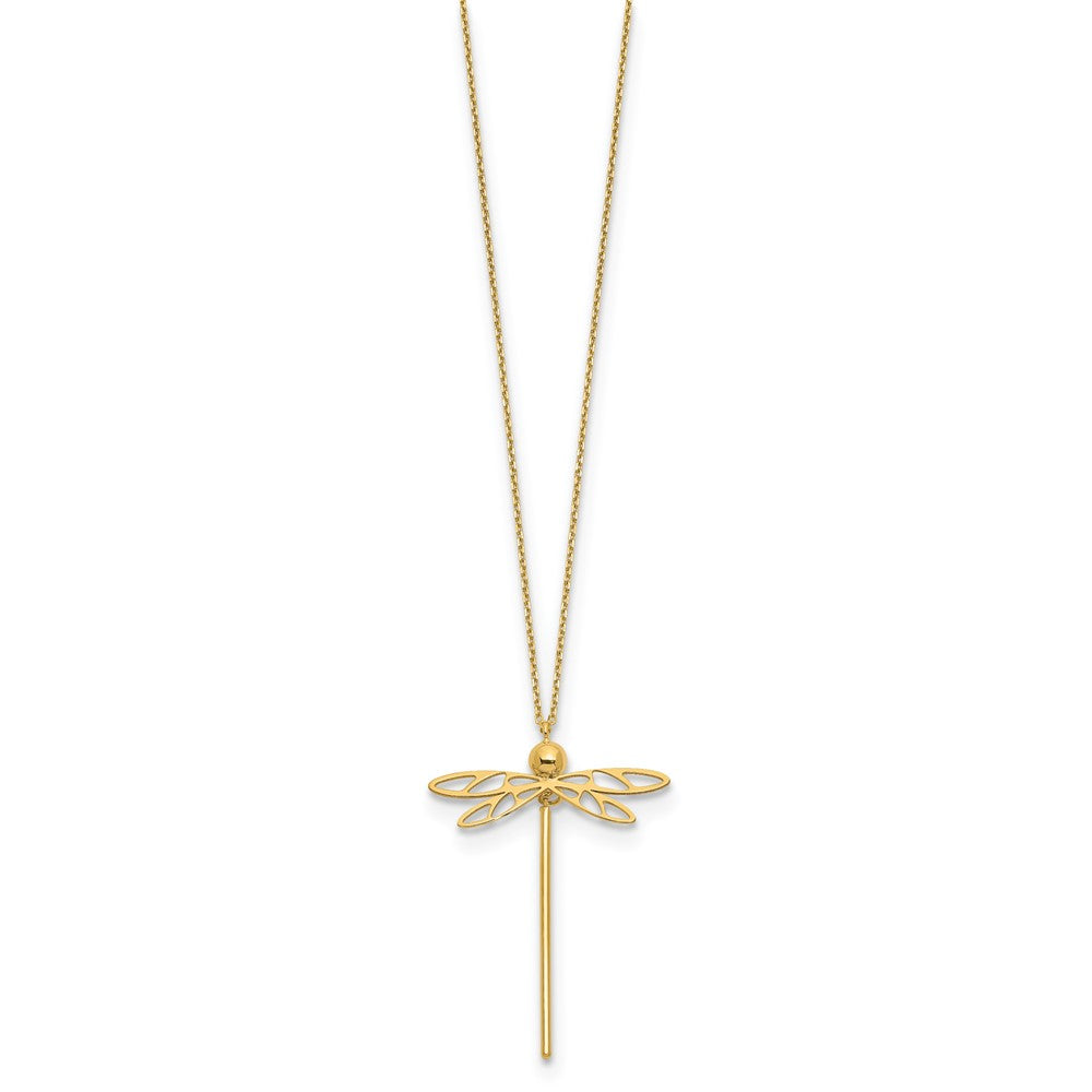 FJC Finejewelers 14 kt Yellow Gold Pendant Polished Dragonfly with 2 in ext. Necklace 16 Inches x 0 mm