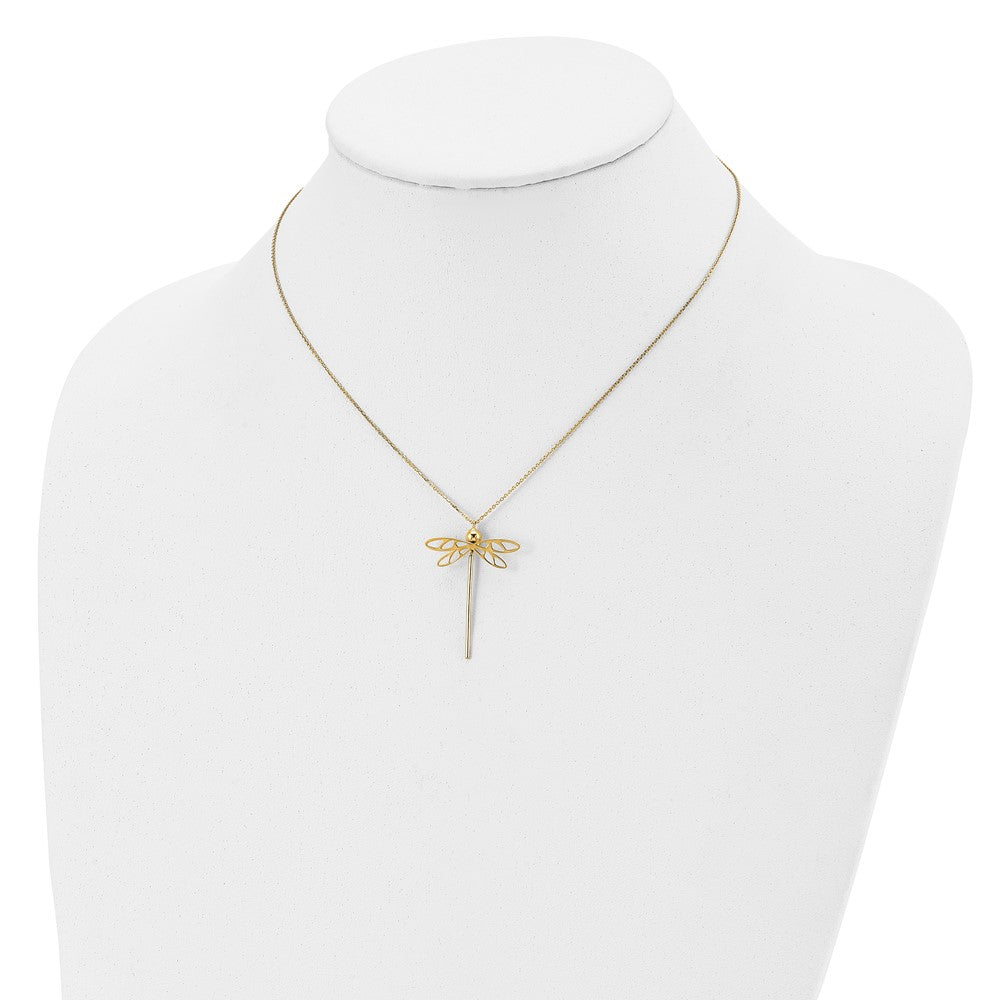 FJC Finejewelers 14 kt Yellow Gold Pendant Polished Dragonfly with 2 in ext. Necklace 16 Inches x 0 mm