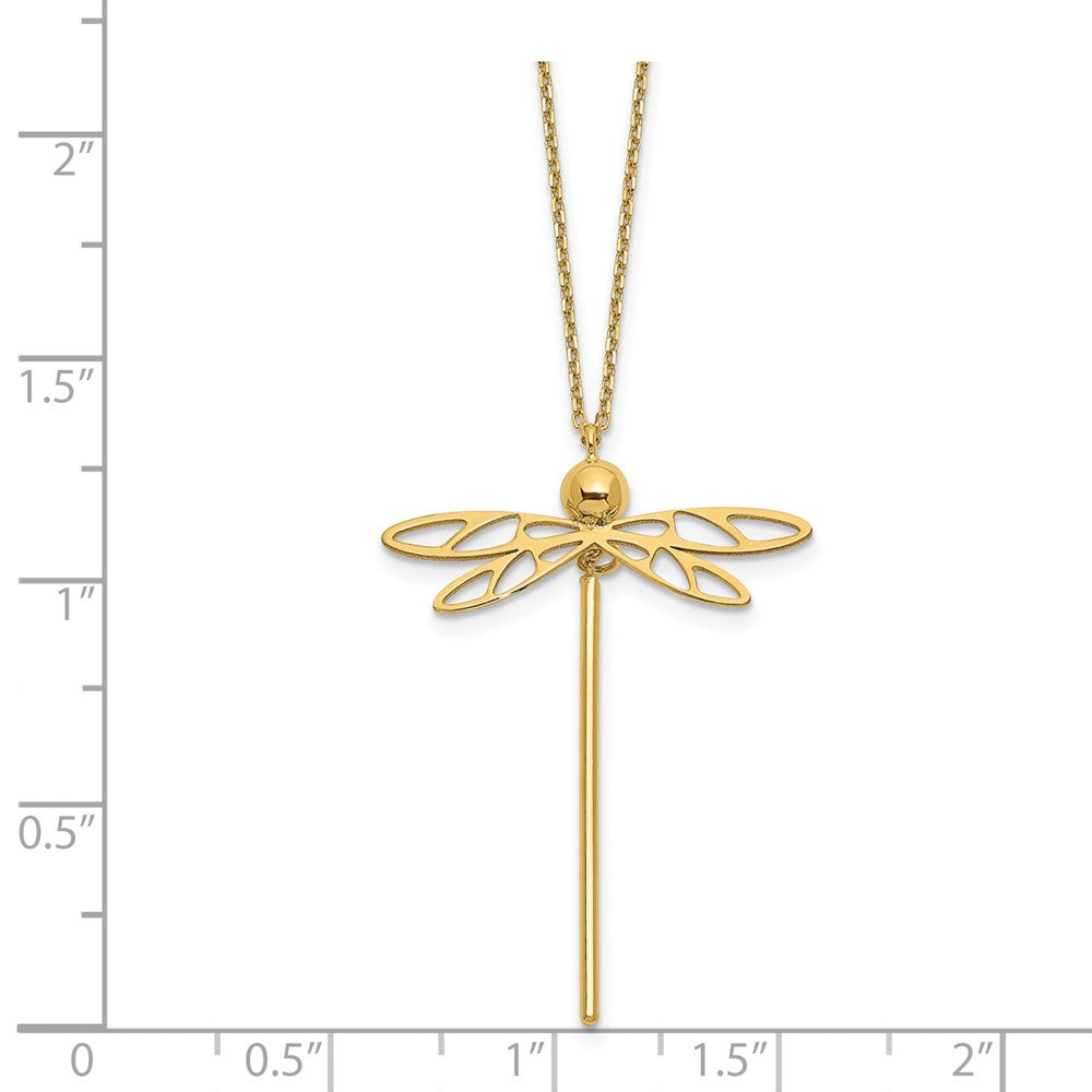 FJC Finejewelers 14 kt Yellow Gold Pendant Polished Dragonfly with 2 in ext. Necklace 16 Inches x 0 mm