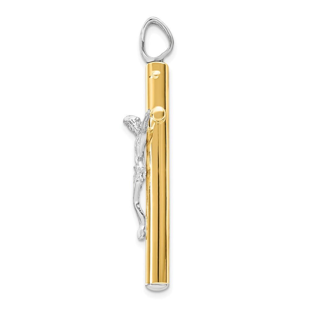 FJC Finejewelers 14 kt Two Tone Gold Fashion Crucifix Charm 45 x 27 mm