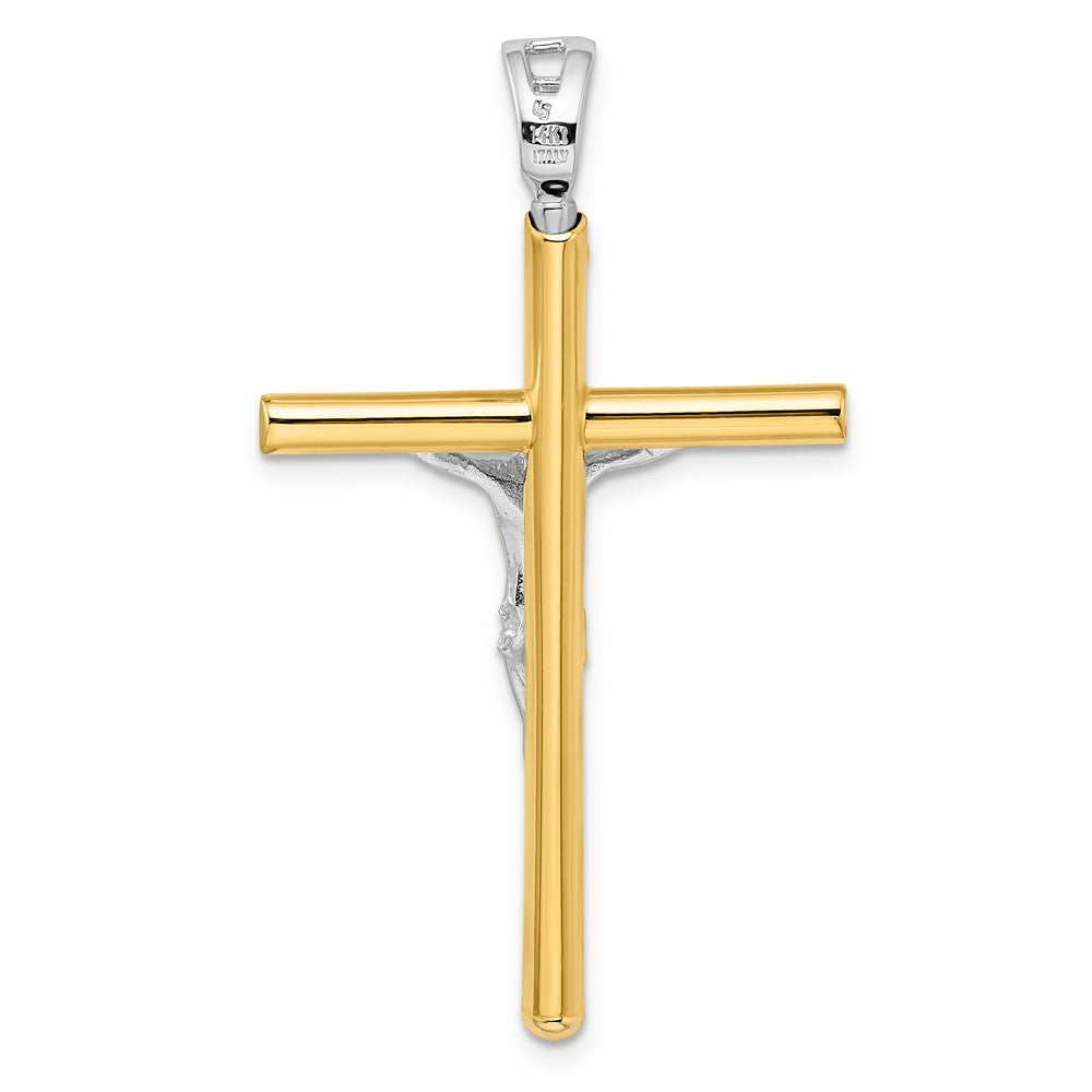 FJC Finejewelers 14 kt Two Tone Gold Fashion Crucifix Charm 45 x 27 mm
