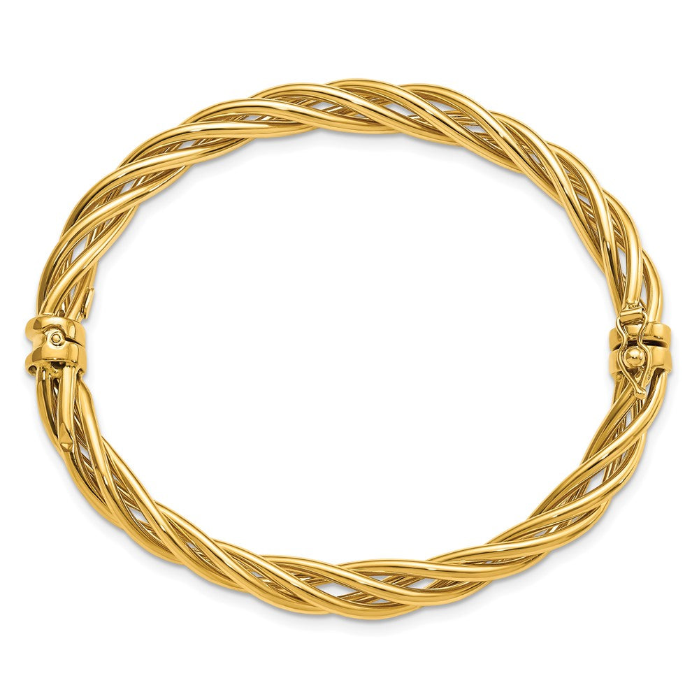 FJC Finejewelers 14 kt Yellow Gold Polished Twisted Hinged Bangle 7.94 mm