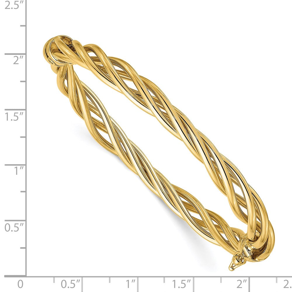 FJC Finejewelers 14 kt Yellow Gold Polished Twisted Hinged Bangle 7.94 mm