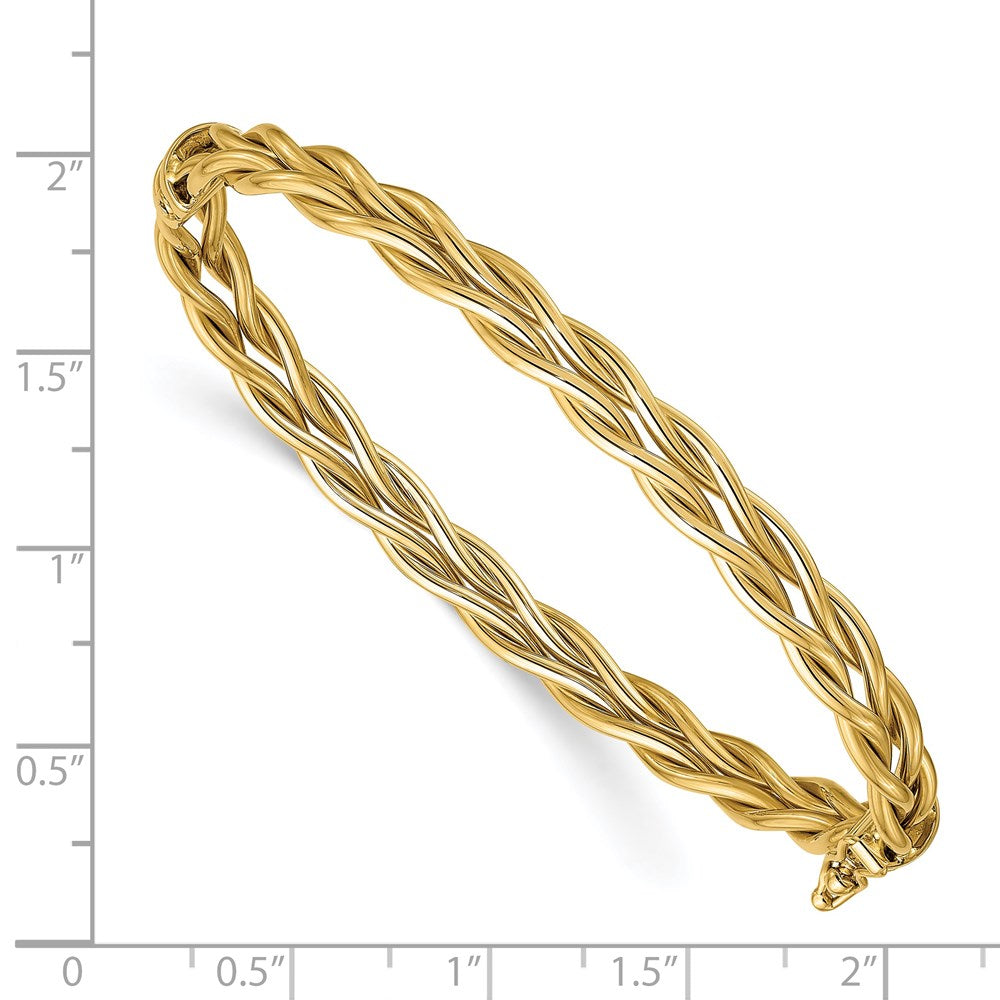 FJC Finejewelers 14 kt Yellow Gold Polished Weaved Hinged Bangle 7.28 mm