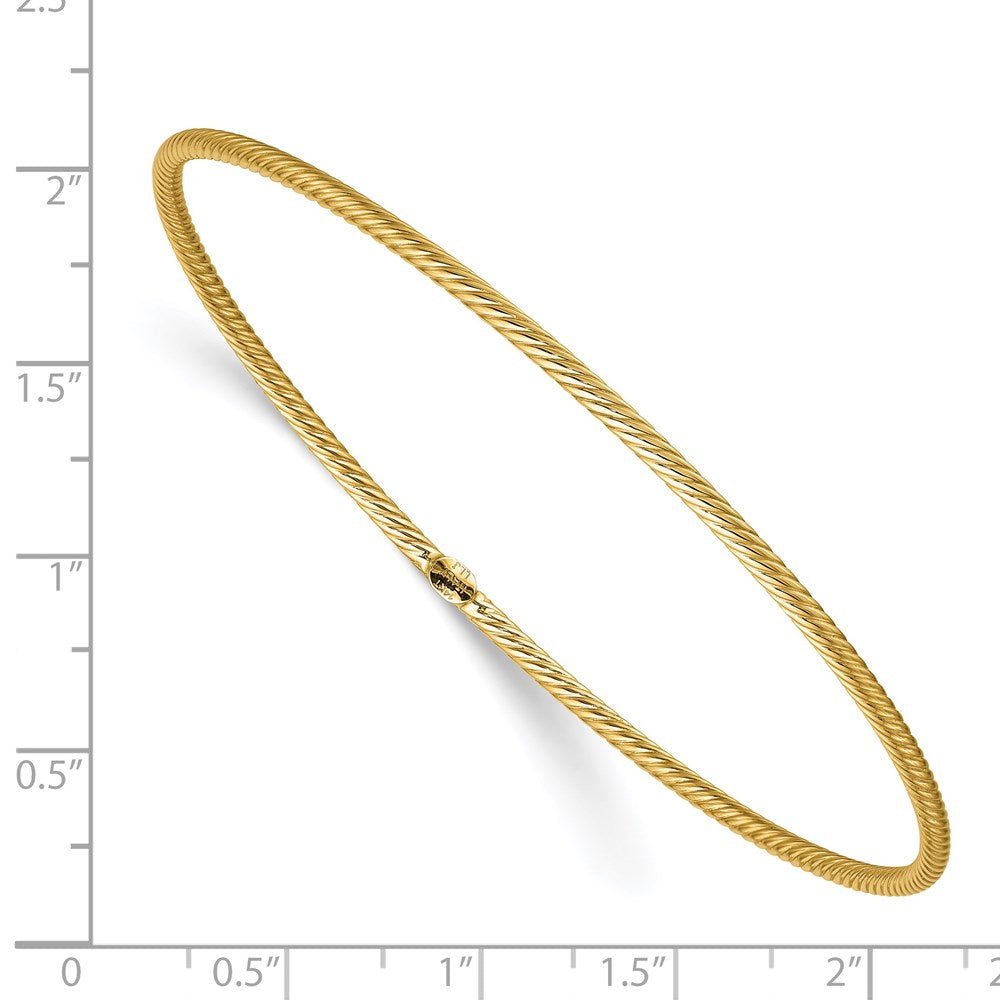 FJC Finejewelers 14 kt Yellow Gold Polished Textured Slip-on Bangle 0.28 mm