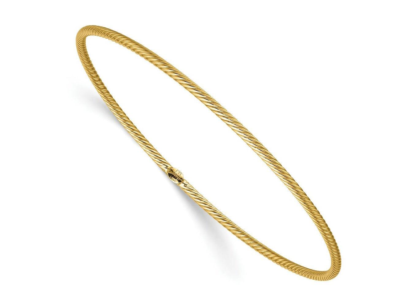 FJC Finejewelers 14 kt Yellow Gold Polished Textured Slip-on Bangle 0.28 mm