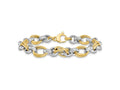 FJC Finejewelers 14 kt Two Tone Gold Fancy Polished Link Bracelet 7.5 Inches x 8.23 mm