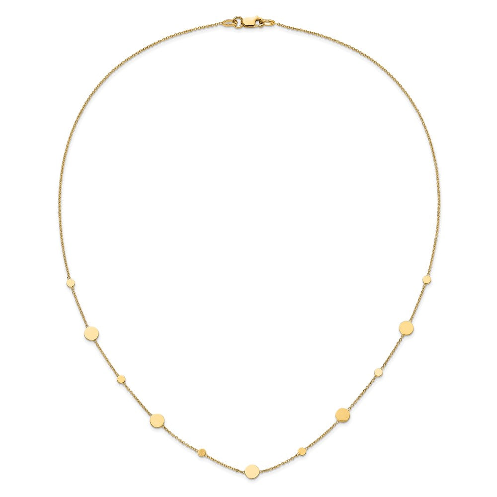 FJC Finejewelers 14 kt Yellow Gold Cable Polished Disc Necklace 18 Inches x 5 mm