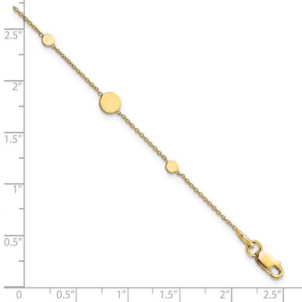 FJC Finejewelers 14 kt Yellow Gold Fancy Polished Disc Bracelet 7.5 Inches
