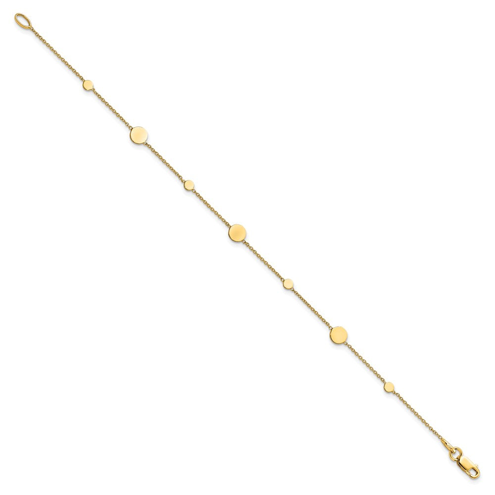 FJC Finejewelers 14 kt Yellow Gold Fancy Polished Disc Bracelet 7.5 Inches