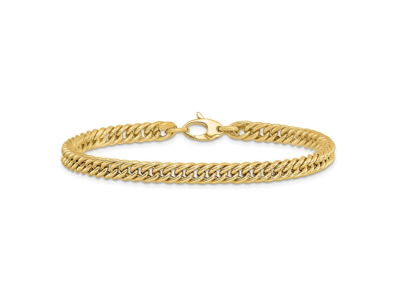 FJC Finejewelers 14 kt Yellow Gold Polished Curb Link Bracelet 7.75 Inches x 5.25 mm