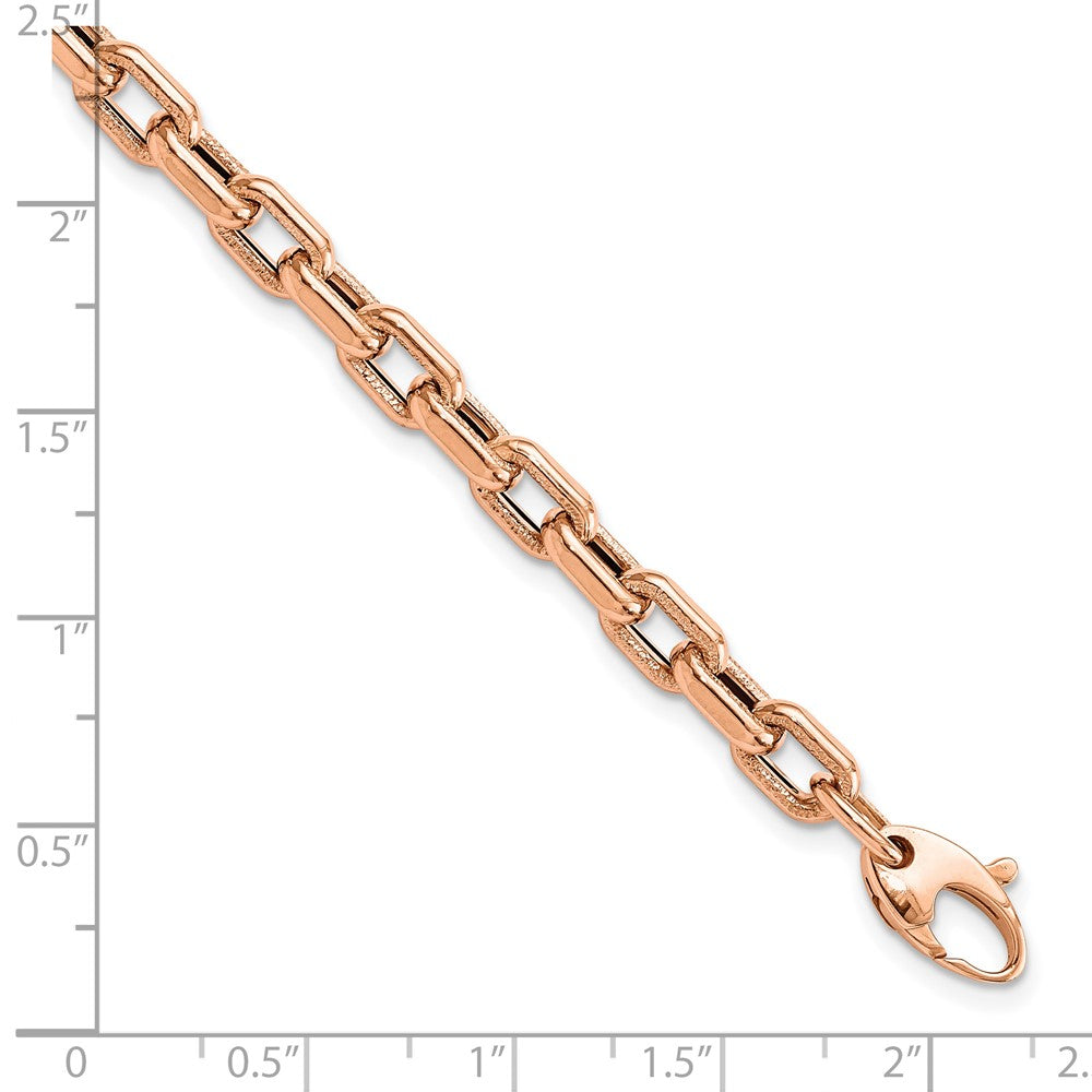 FJC Finejewelers 14 kt Rose Gold Polished Textured Fancy Link Bracelet 7.25 Inches x 5 mm