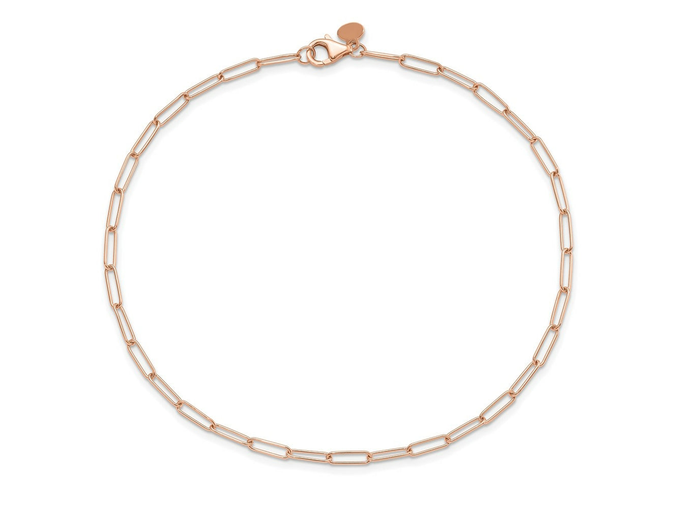 FJC Finejewelers 14 kt Rose Gold Polished Fancy Link Anklet 10 Inches x 2.59 mm
