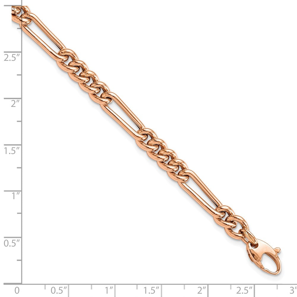 FJC Finejewelers 14 kt Rose Gold Links Polished Figaro Link Bracelet 7.5 Inches x 5 mm