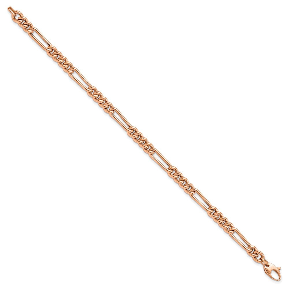 FJC Finejewelers 14 kt Rose Gold Links Polished Figaro Link Bracelet 7.5 Inches x 5 mm