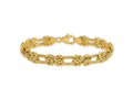 FJC Finejewelers 14 kt Yellow Gold Polished Textured Fancy Link Bracelet 7.5 Inches