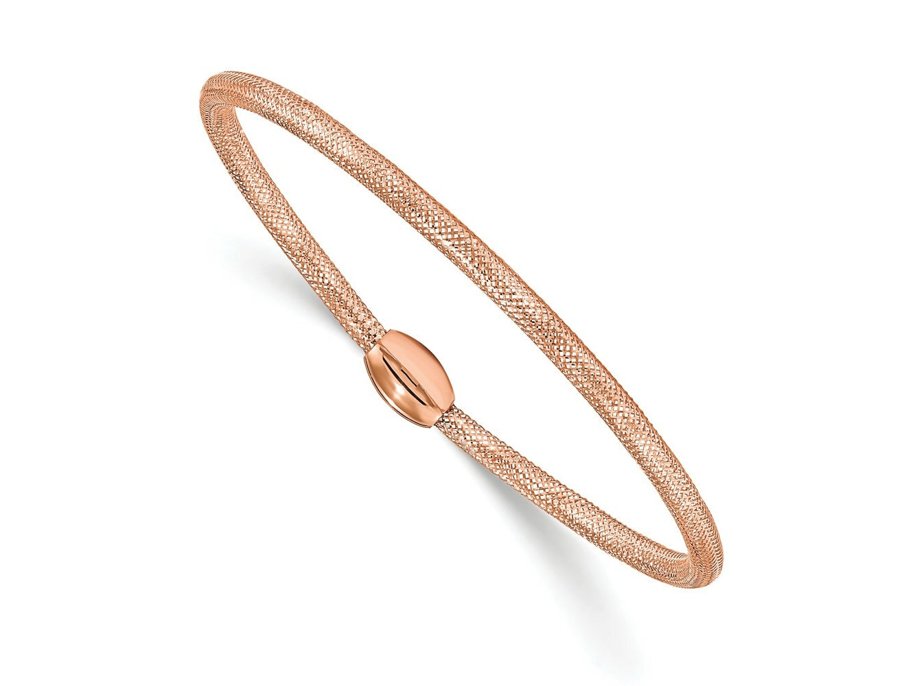 FJC Finejewelers 14 kt Rose Gold Fancy Stretch Bangle 6.5 inches x 3 mm