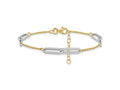 FJC Finejewelers 14 kt Two Tone Gold Link Polished with 1in ext. Bracelet 8 Inches