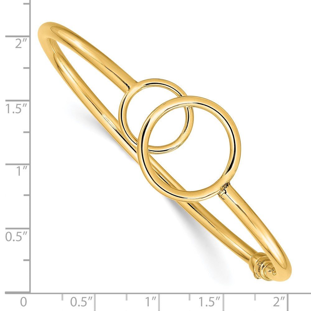 FJC Finejewelers 14 kt Yellow Gold Polished Double Circled Hinged Bangle 18 mm