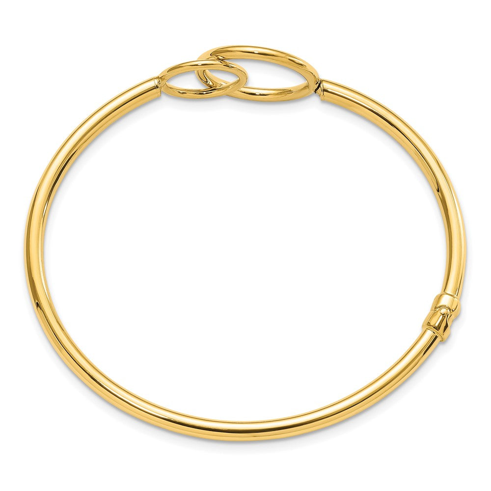 FJC Finejewelers 14 kt Yellow Gold Polished Double Circled Hinged Bangle 18 mm