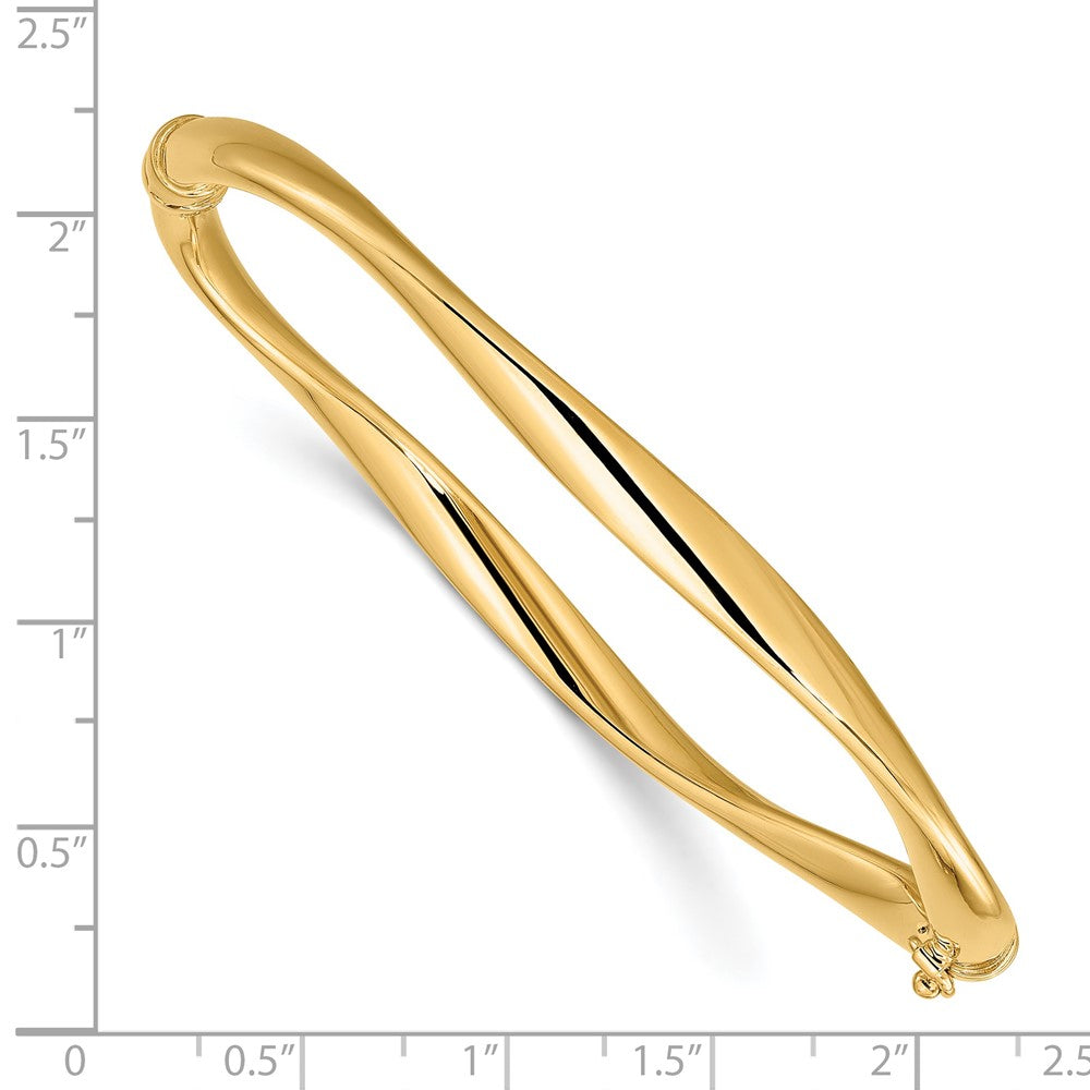FJC Finejewelers 14 kt Yellow Gold Polished Twisted Hinged Bangle 4.5 mm
