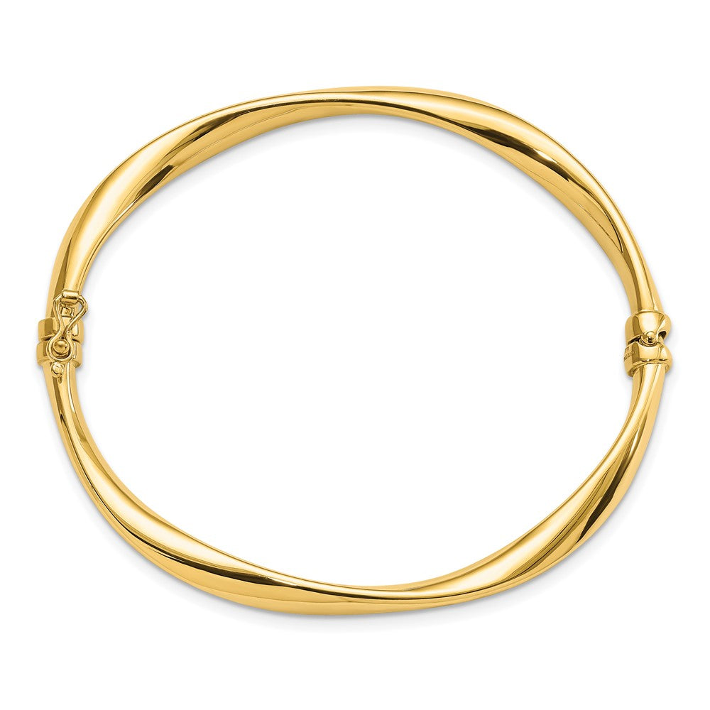 FJC Finejewelers 14 kt Yellow Gold Polished Twisted Hinged Bangle 4.5 mm