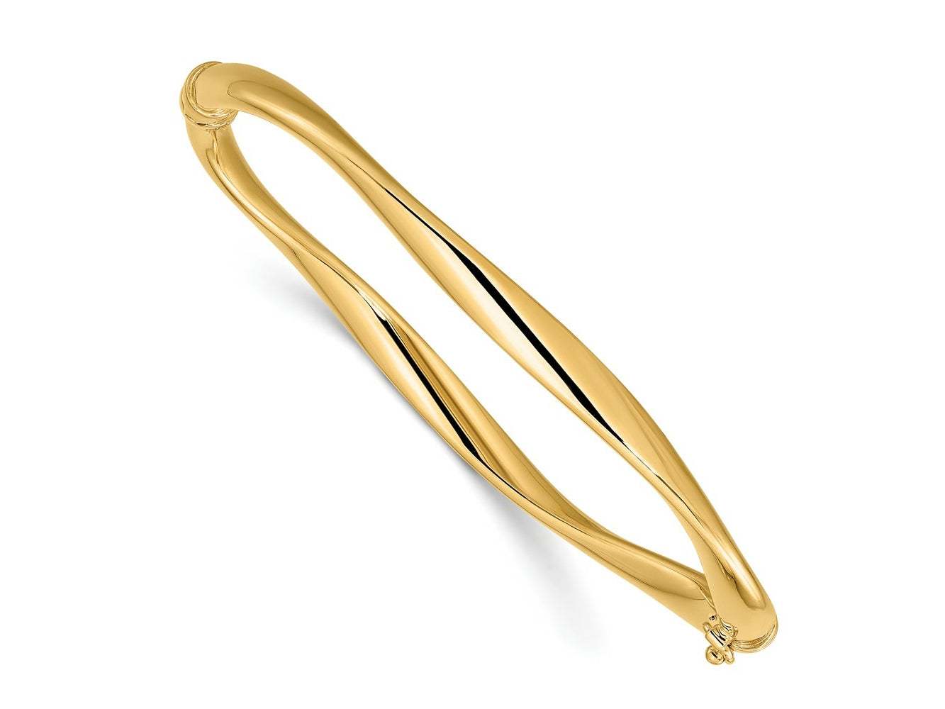 FJC Finejewelers 14 kt Yellow Gold Polished Twisted Hinged Bangle 4.5 mm