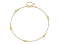FJC Finejewelers 14 kt Yellow Gold Cable and Bright Cut Heart with 1in ext. Anklet 9 Inches x 1 mm