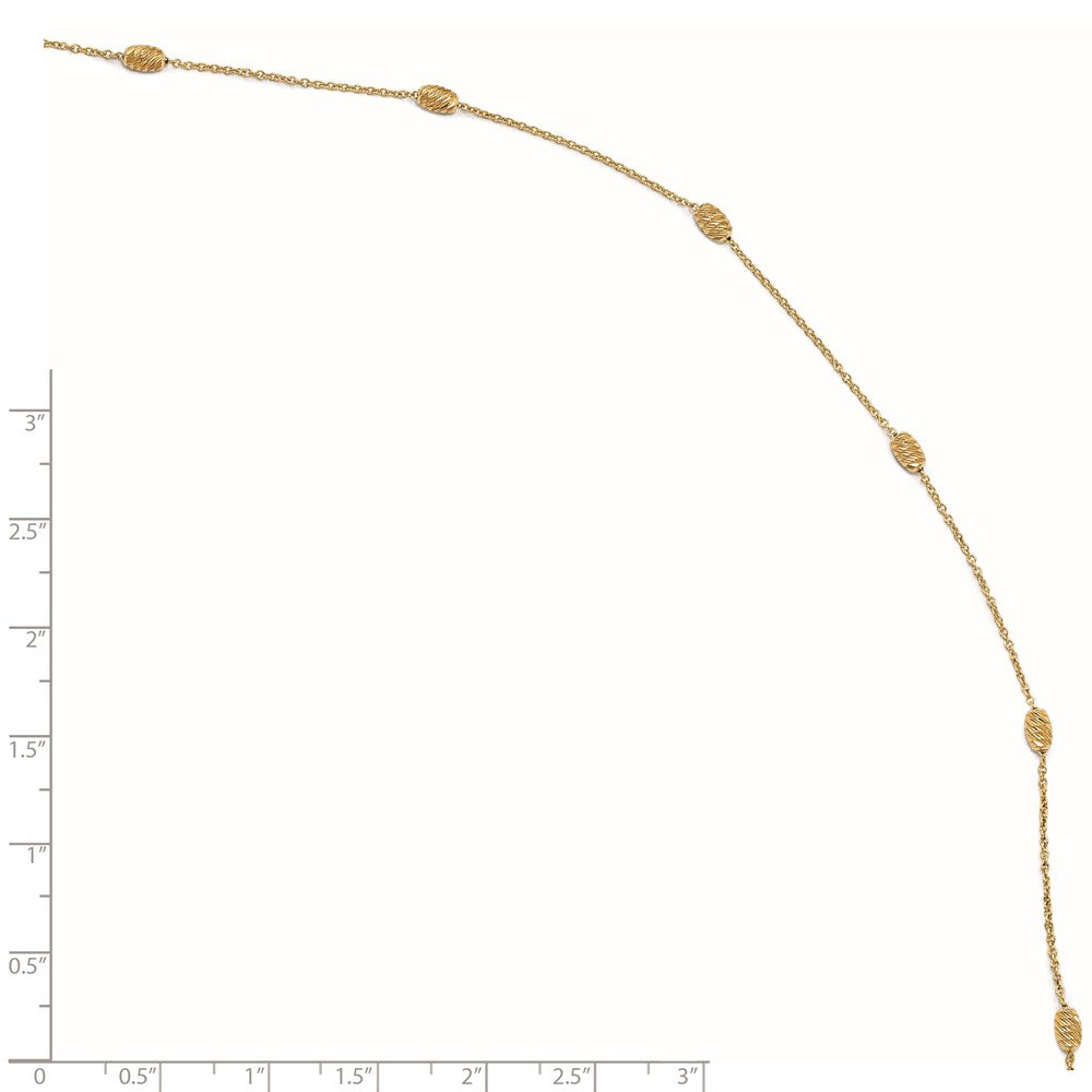 FJC Finejewelers 14 kt Yellow Gold Cable Polished and Bright Cut with 1in ext. Anklet 10 Inches x 6 mm